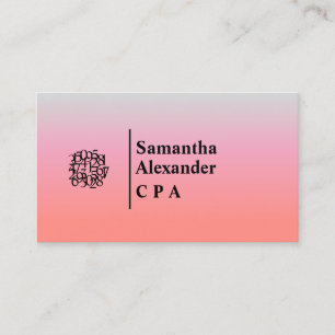 Modern Elegant Chic Numbers Logo Accountant  Business Card