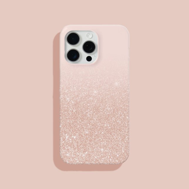 Modern Elegant Chic Ombre Rose Gold Glitter Case-Mate iPhone Case (Creator Uploaded)
