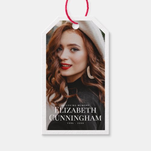 Modern Elegant Chic Photo Memorial Thank You Gift Tags