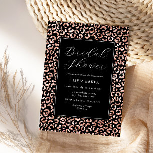 Modern Elegant Chic Rose Gold Boho Bridal Shower Invitation