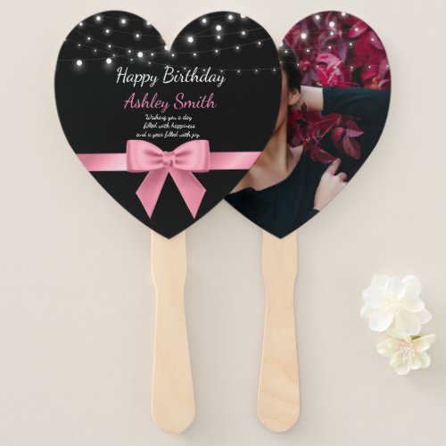 Modern elegant chic rose  sweet 16 hand fan