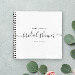 Modern Elegant Chic Script Bridal Shower Guest Notebook<br><div class="desc">This modern calligraphy guest book is perfect for a simple yet beautiful bridal shower. The neutral design features your name and date of celebration in minimalist typography alongside a romantic and whimsical script. Feel free to change the background color to any other under "customize further".</div>