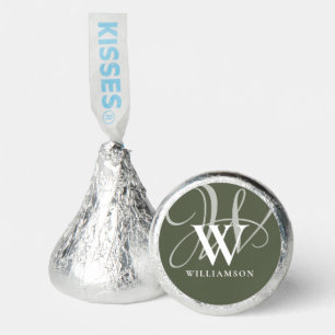 Modern Elegant Chic Script Monogram Add Your Name Hershey®'s Kisses®