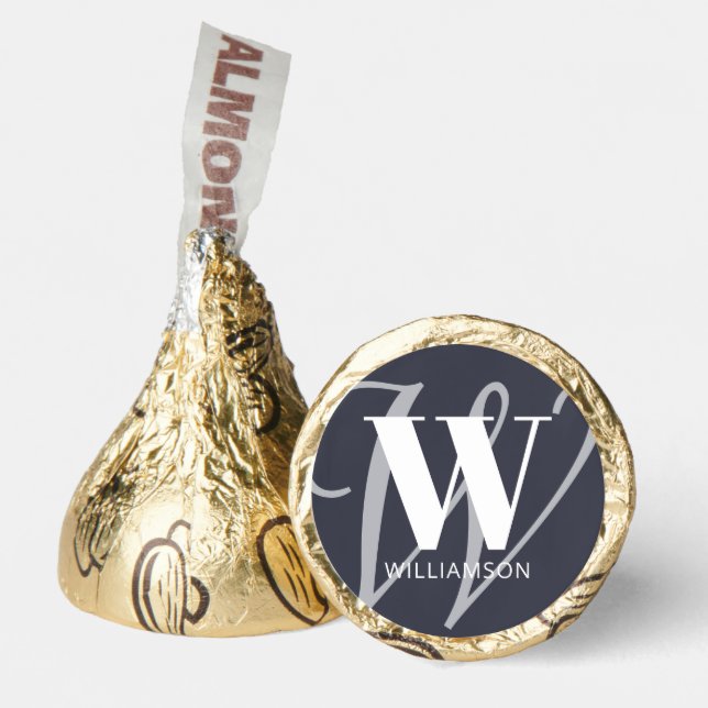 Modern Elegant Chic Script Monogram Family Name Hershey®'s Kisses® (Front)
