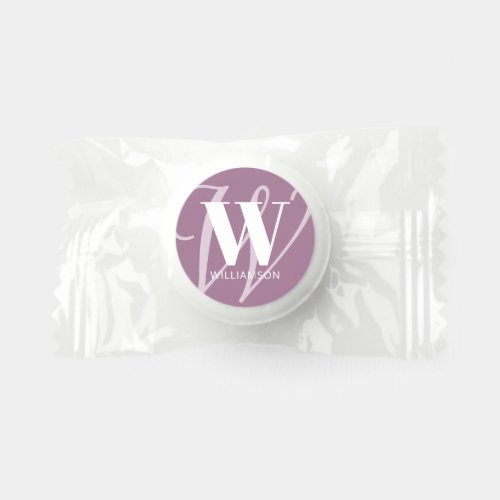 Modern Elegant Chic Script Monogram Family Name Life Saver Mints