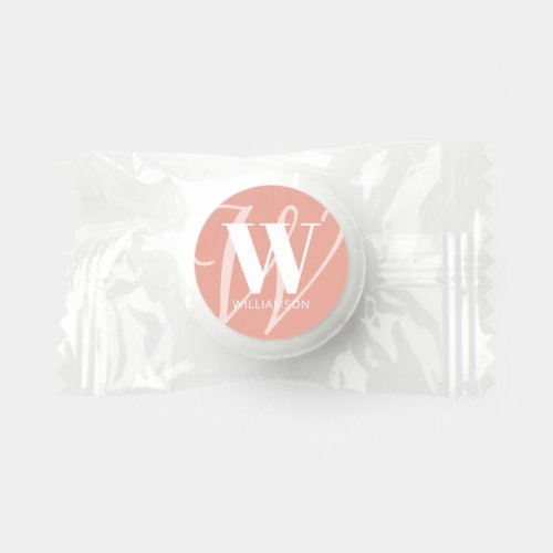 Modern Elegant Chic Script Monogram Family Name Life Saver Mints