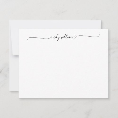 Modern Elegant Chic Script Name Note Card