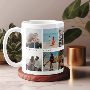 Modern Elegant Chic Script Photos Valentines Day Coffee Mug