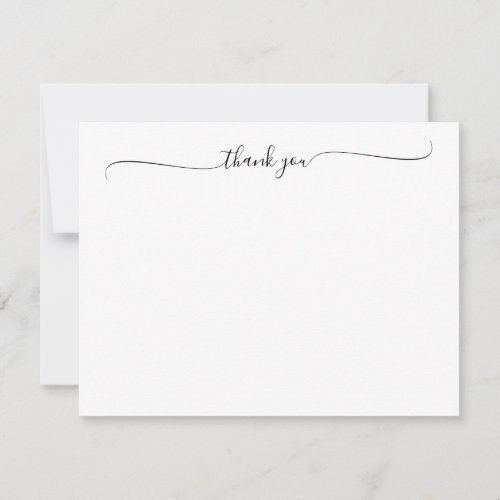 Modern Elegant Chic Script Thank You Calligraphy Note Card