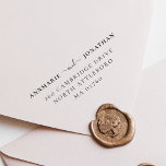 Modern Elegant Chic Script Wedding Return Address Rubber Stamp<br><div class="desc">This elegant minimalist wedding return address stamp features two names in modern elegant bold serif typography, joined by ´- and - word in a chic whimsical script. Below there is a return address in delicate classic lettering. This stamp is perfect for an unmarried or married couple with different last names...</div>