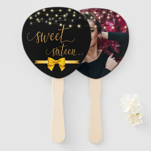 Modern elegant chic sweet 16 hand f hand fan