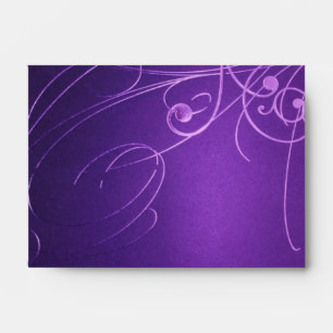modern elegant chic swirls vintage purple wedding envelope