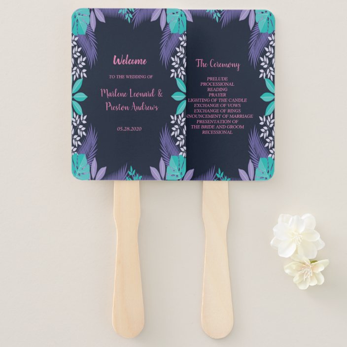 Modern elegant chic Tropical Hand Fan | Zazzle.com