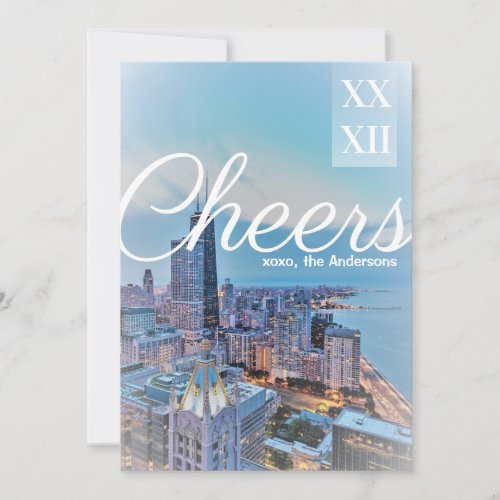 Modern Elegant Chicago City Skyline Greeting Card