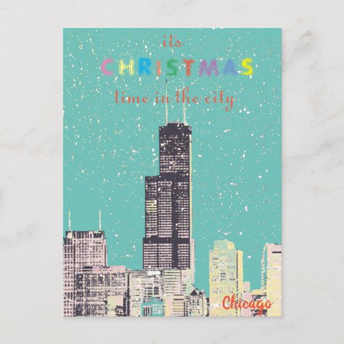 Modern Elegant Chicago City Skyline Greeting Card