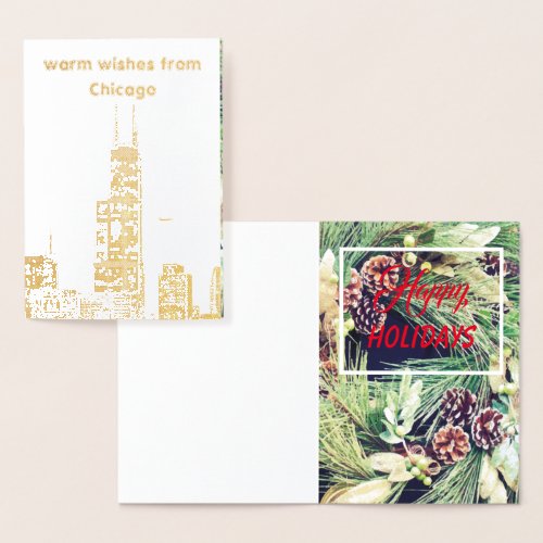 Modern Elegant Chicago City Skyline Greeting Card