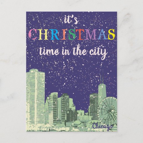 Modern Elegant Chicago City Skyline Greeting Card