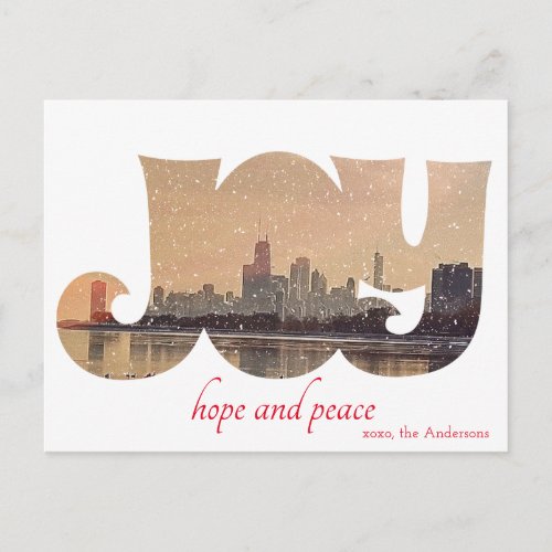 Modern Elegant Chicago City Skyline Greeting Card