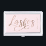 Modern elegant chick rose gold lashes extension business card case<br><div class="desc">Beautiful and elegant design in faux rose gold and pink.</div>
