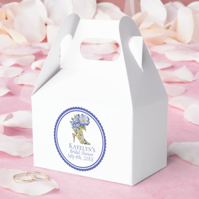 Modern Elegant Chinoiserie Floral High-Heel Event  Favor Boxes (Wedding)