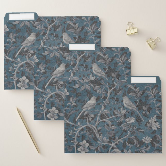 Modern Elegant Chinoiserie Floral Pattern File Folder (Set)