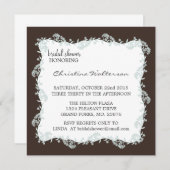 Modern Elegant Chocolate Square Bridal Shower Invitation (Front/Back)