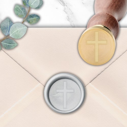 Modern Elegant Christian Cross Wax Seal Stamp