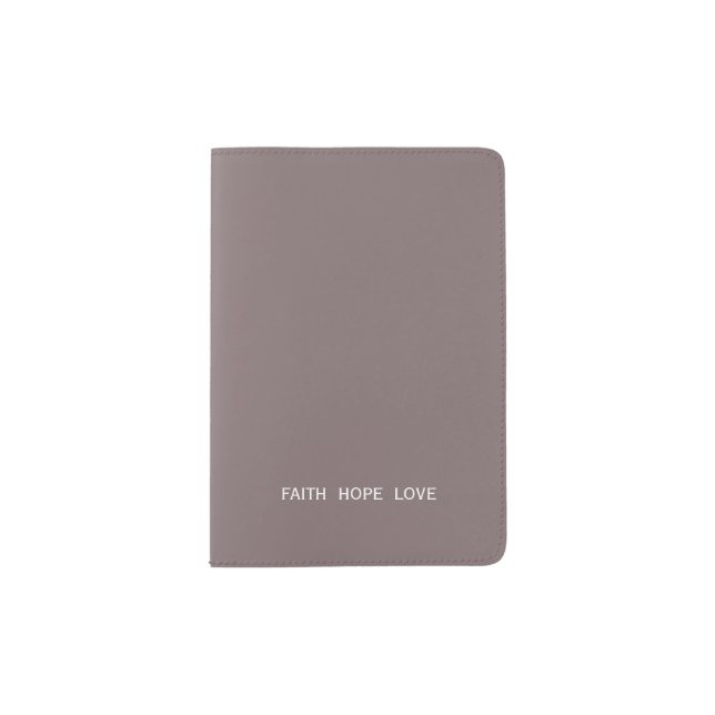 Modern Elegant Christian Faith Hope Love Passport Holder (Front)