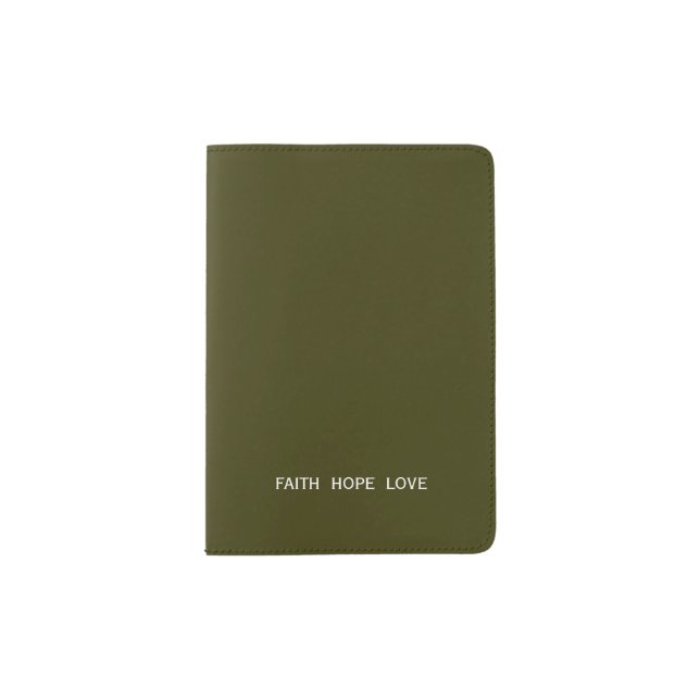 Modern Elegant Christian Faith Hope Love Passport Holder (Front)