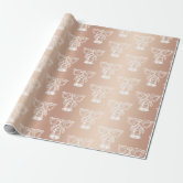 Elegant Golden Stars Pink Christmas Rose Gold Wrapping Paper