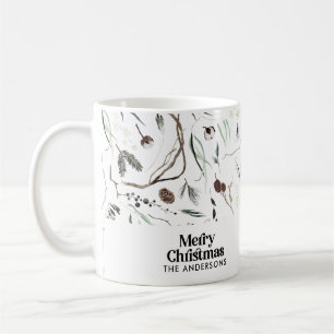Modern elegant Christmas botanical rustic Coffee Mug