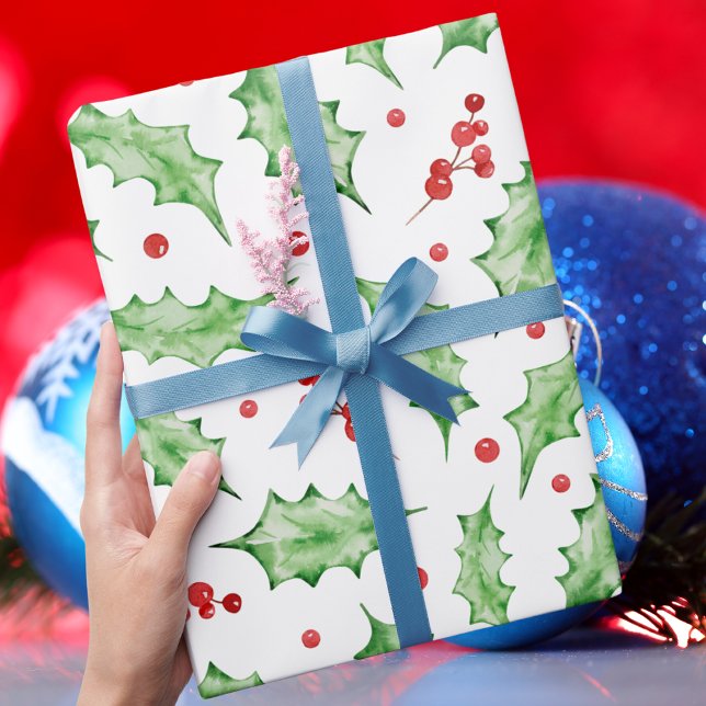 Modern Elegant Christmas Greenery Wrapping Paper (Creator Uploaded)