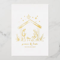 modern elegant Christmas Nativity gold