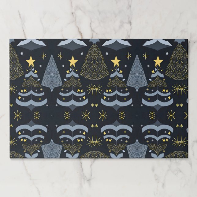 Modern Elegant Christmas Paper Placemat (Front)