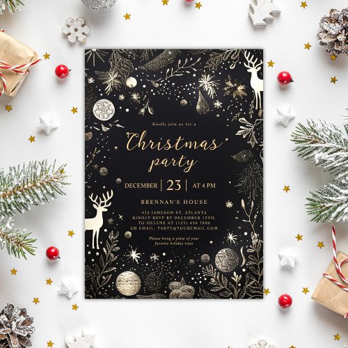 Modern Elegant Christmas Party Festive Holiday Invitation