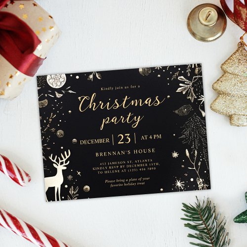 Modern Elegant Christmas Party Festive Holiday Postcard