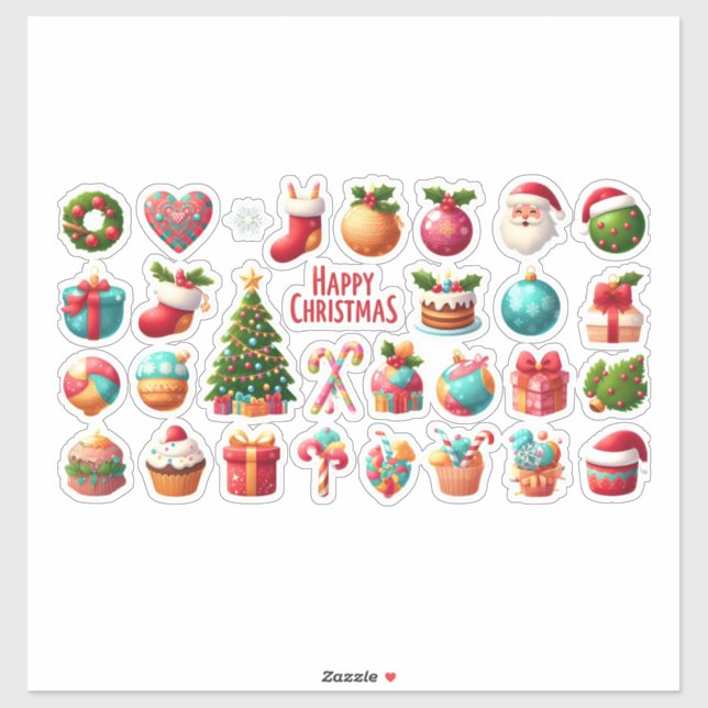 Modern elegant christmas  sticker (Sheet)
