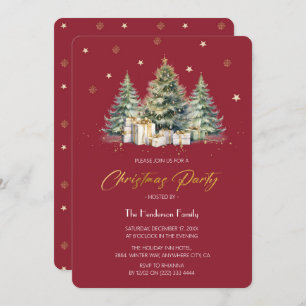 Modern & Elegant Christmas Tree christmas Party Invitation