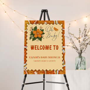 Modern Elegant Citrus Orange Baby Shower Foam Board