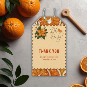 Modern Elegant Citrus Orange Baby Shower  Gift Tags