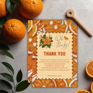 Modern Elegant Citrus Orange Baby Shower Invitation