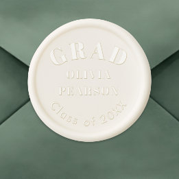 Modern Elegant Class of 2026 Graduation Wax Seal Sticker