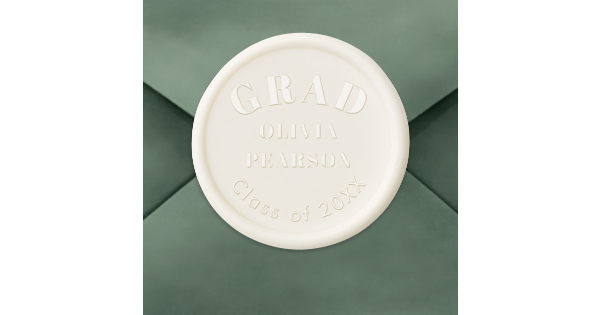 Modern Elegant Class of 2026 Graduation Wax Seal Sticker | Zazzle