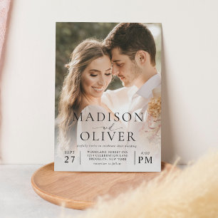 Modern Elegant Classic 2 Photo Wedding Invitation