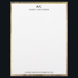 Modern elegant classic monogram chic gold frame letterhead<br><div class="desc">Modern elegant classic monogram chic gold frame letterhead.</div>