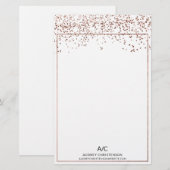Modern elegant classic monogram rose gold confetti stationery | Zazzle