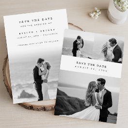 Modern Elegant Classic Photo Collage Wedding Save The Date