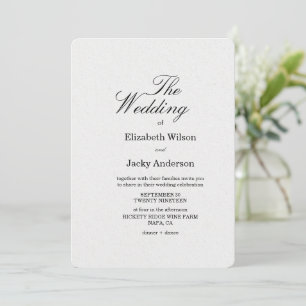 Modern Elegant Classic simple minimalist Wedding Invitation
