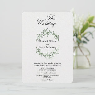 Modern Elegant Classic simple minimalist Wedding Invitation
