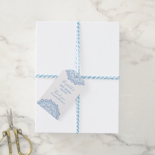Modern Elegant Classic Thank You Favor Blue Gift Tags